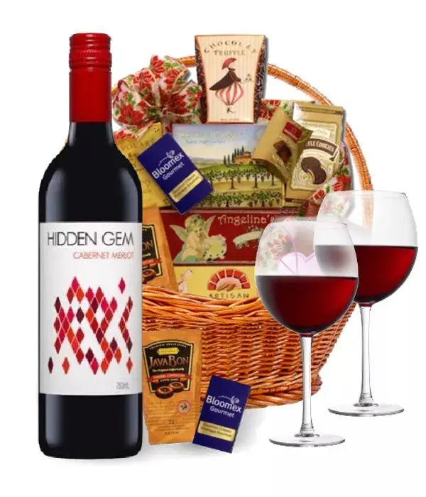 Classic Red Wine & Gourmet Basket From You Flowers Aus