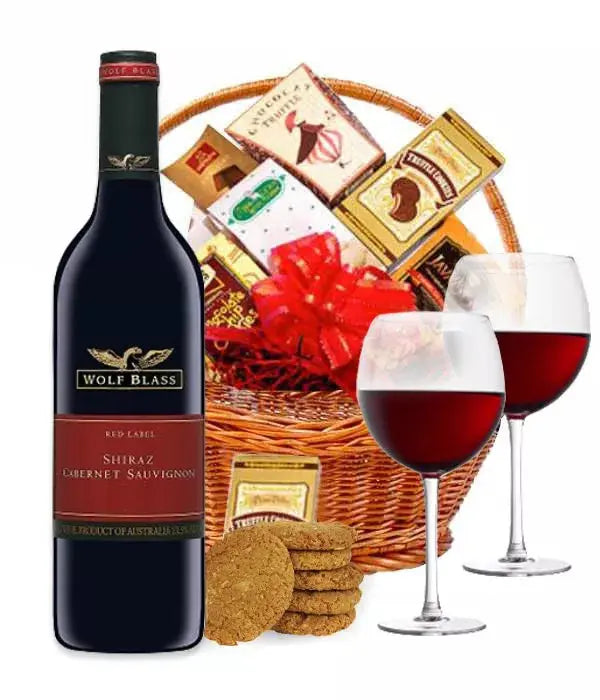 Red Wine & Gourmet Delights Hamper From You Flowers Aus