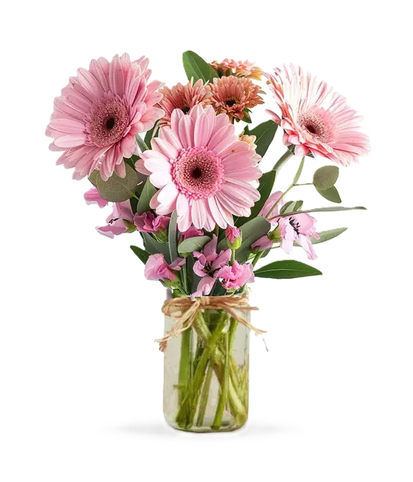 Shades Of Pink In Mason Jar From You Flowers Aus