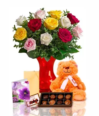 True Blue Congrats Dozen Rose Bouquet