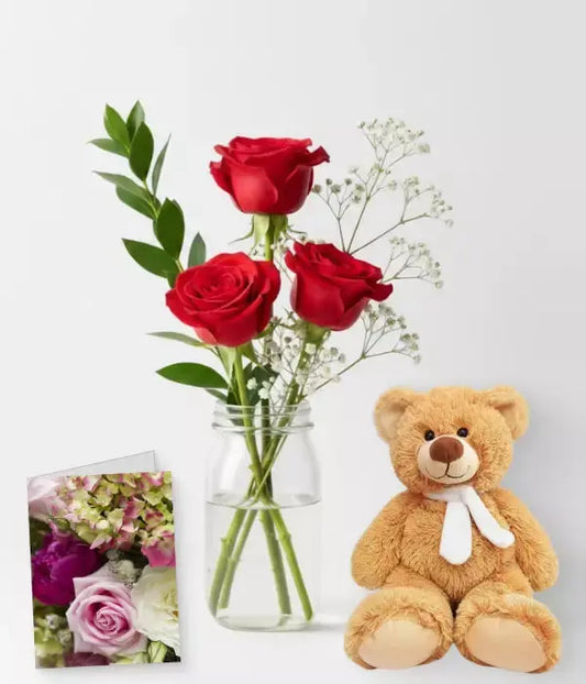 Waltzing Matilda Just Because Roses Bouquet with Beer