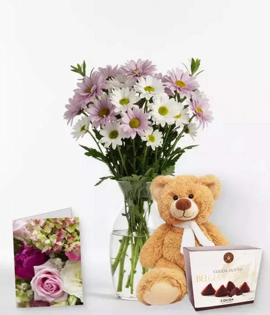 Possum Magic Sympathy Daisies Bouquet with Chocolates