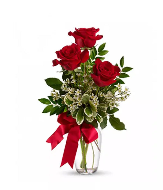 Red Rose Trio From You Flowers Aus