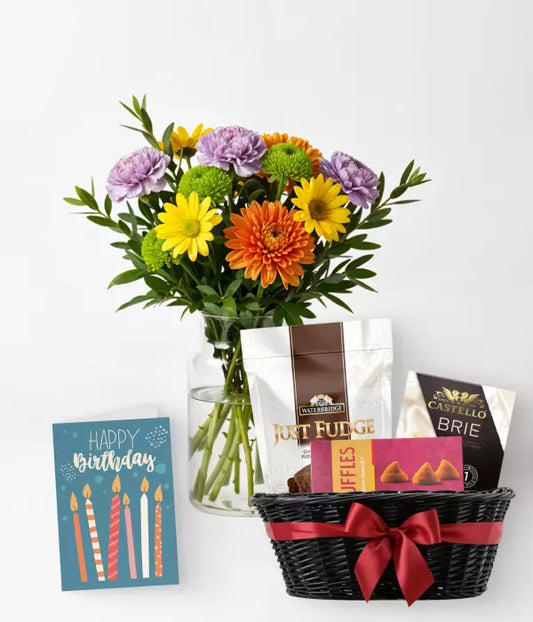 Great Southern Land Birthday Alstroemeria Bouquet with Beer