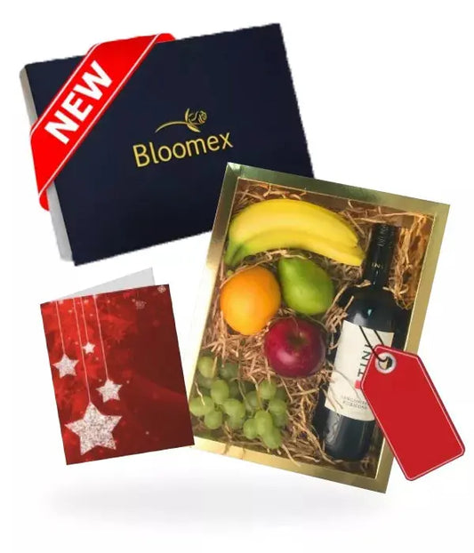 Fruit & Red Wine Gift Box From You Flowers Aus