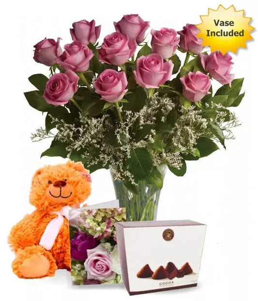 Mother'S Day Ultimate Pink Roses Set Dozen From You Flowers Aus