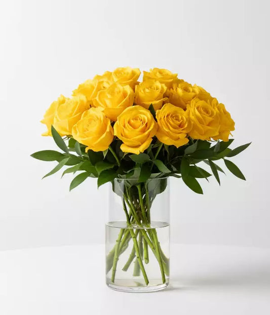 Two Dozen Long Stem Yellow Roses